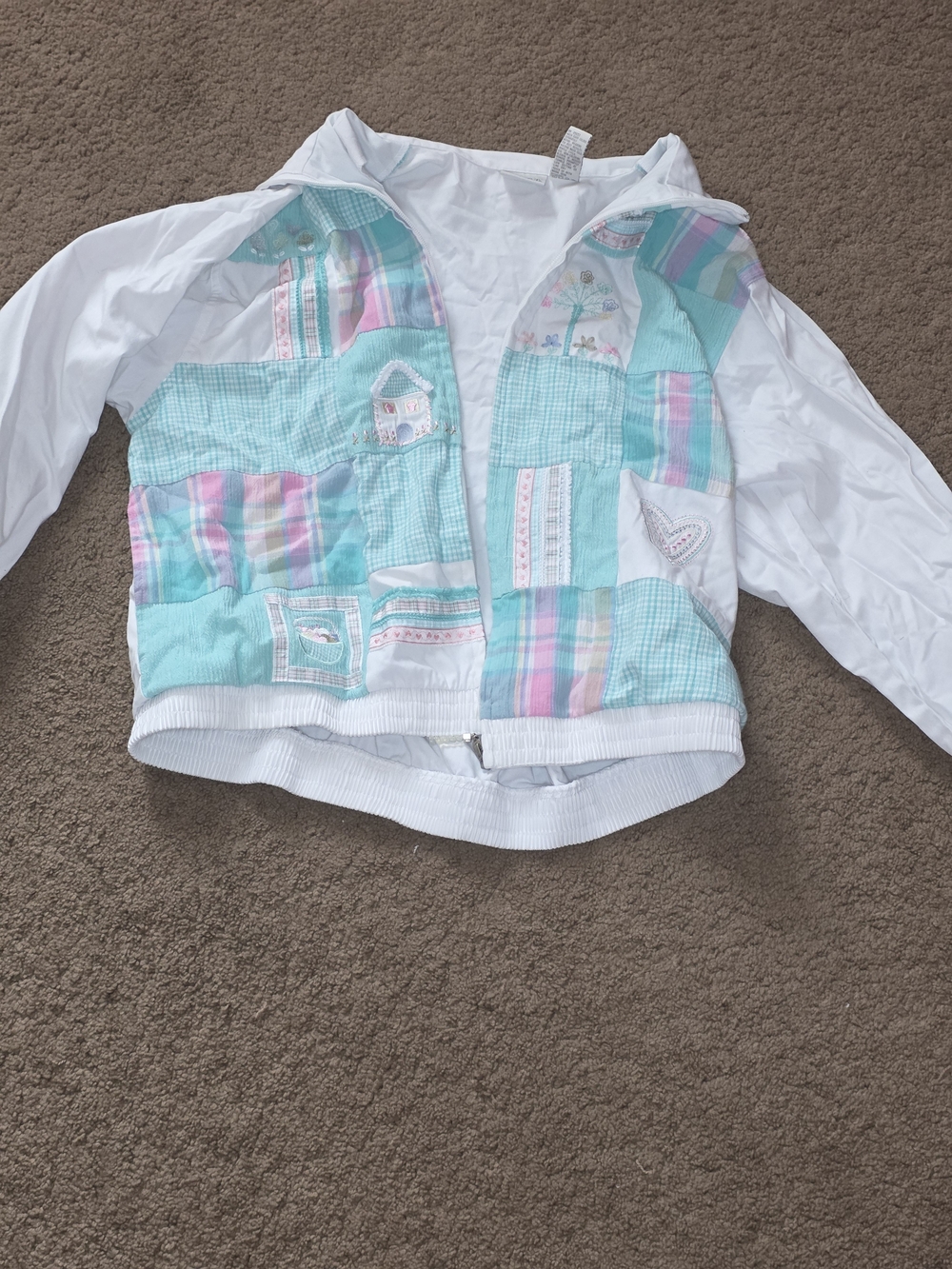 Koret White Jacket with Mint & Pastel Patchwork